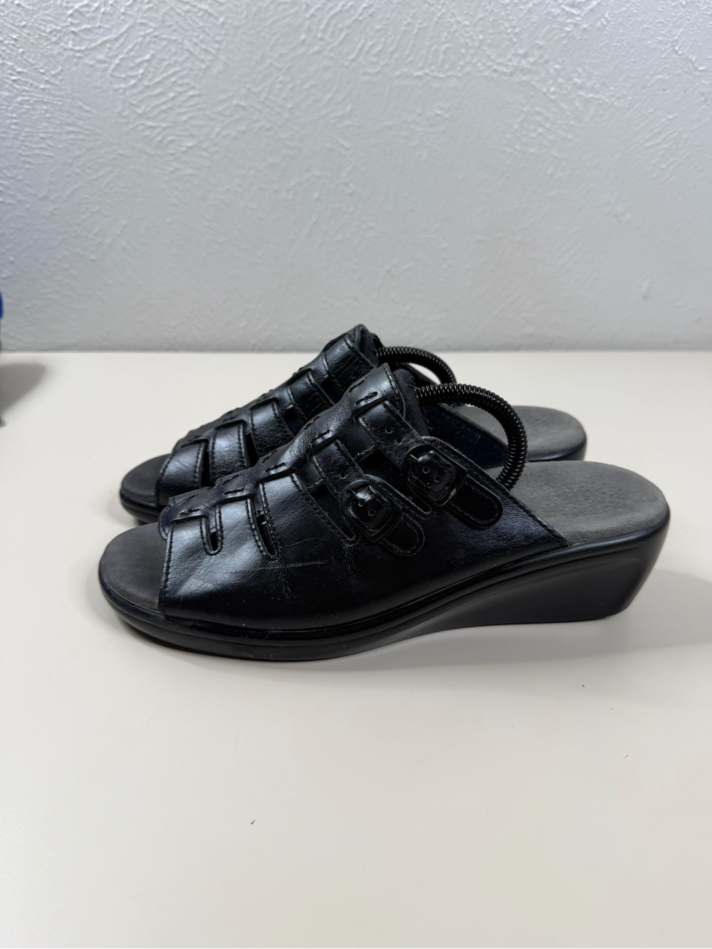 SAS Comfort Women Tripad Tango Slip On Sandals 10.5 Black Leather  GUC